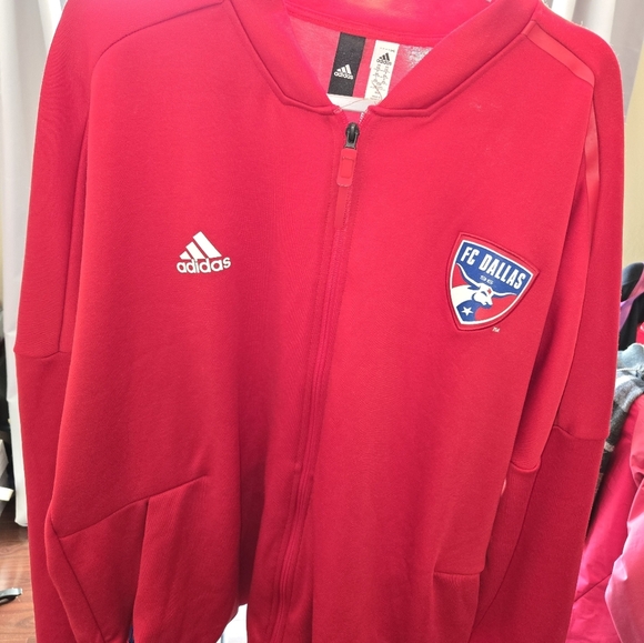 FC Dallas Red Adidas Zip Up Jacket MLS Soccer Futbol American 2X, EUC - Picture 3 of 12